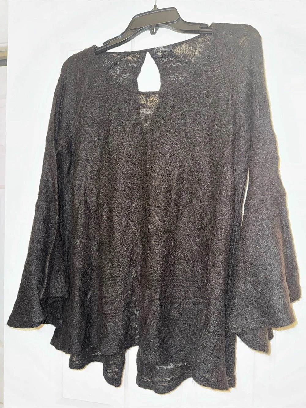 Jessica Simpson Black Textured Tunic Sweater Size Large